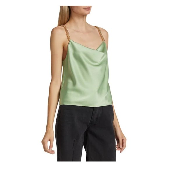 NEW Alice + Olivia, Size Medium, Harmony Draped Tank Top - Seafoam - Picture 3 of 7